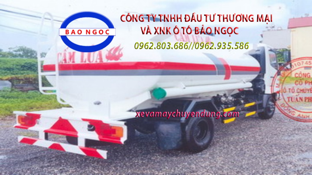 Xe bồn chở xăng dầu 8 khối hino