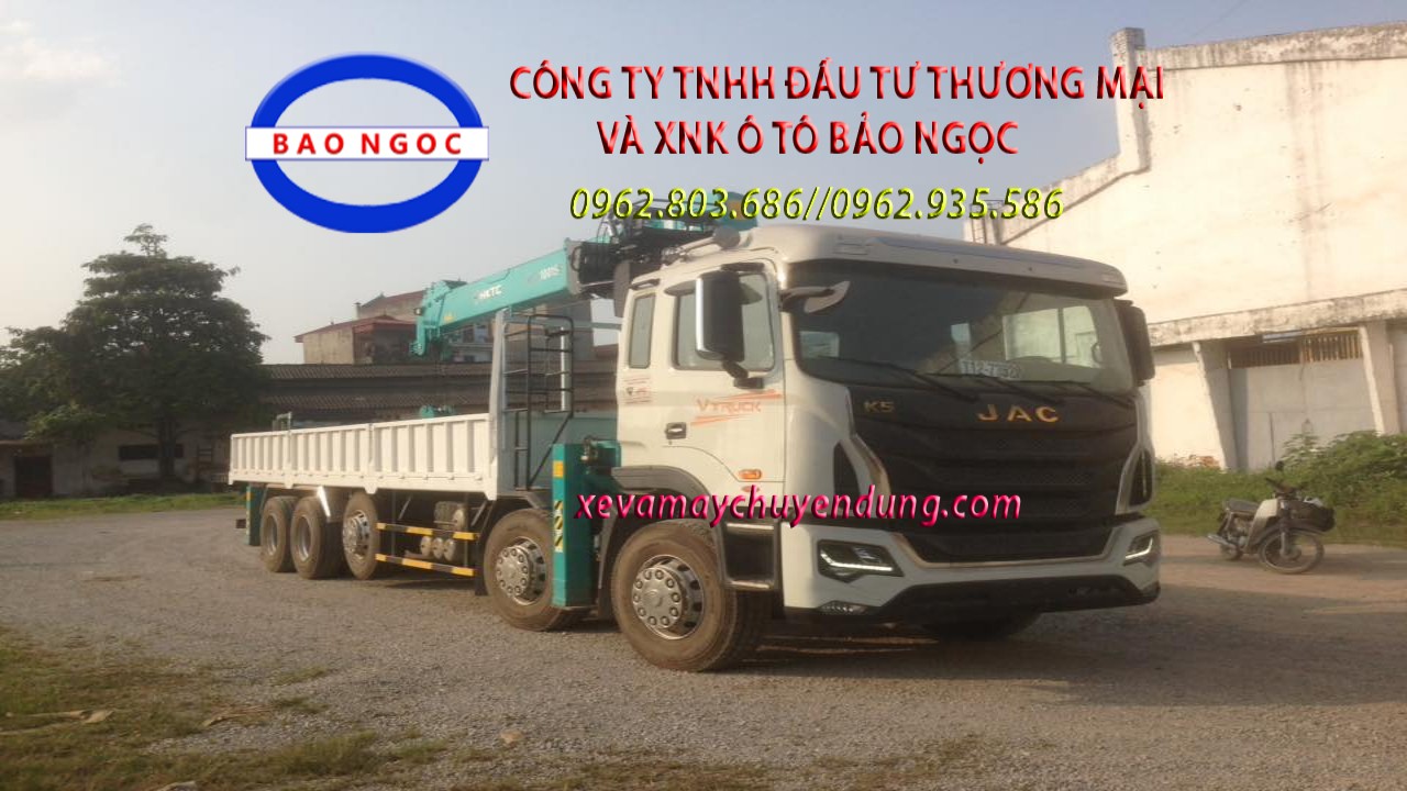 Xe tải 5 chân jac gắn cẩu HKTC