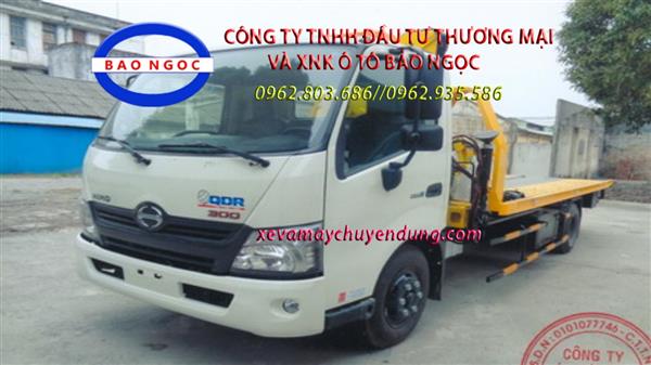 Xe hino xzu370 cứu hộ cẩu kéo sàn trượt chở xe 