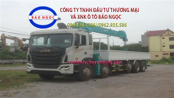 Xe tải 5 chân jac gắn cẩu 10 tấn HKTC Hàn Quốc