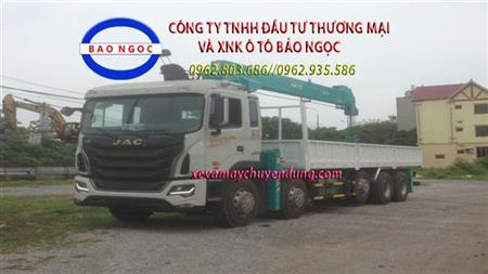 Xe tải 5 chân jac gắn cẩu 10 tấn HKTC Hàn Quốc