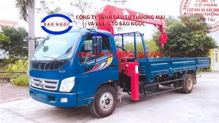Xe tải thaco ollin 700B gắn cẩu unic 5 tấn 3 đốt