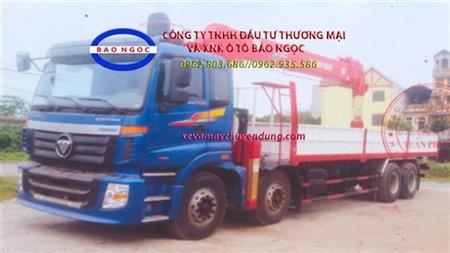 Xe tải 4 chân thaco auman C300B gắn cẩu Atom 12 tấn